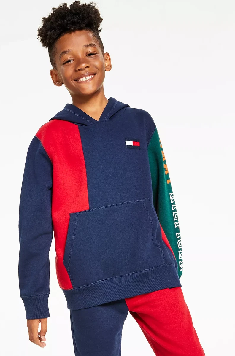 Tommy BLAZER Big Boys Logo Colorblocked Hoodie, US X-Large (20) | eBay