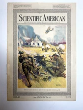 Scientific American Magazine 1918 Wiping Out German Machine Gun Nests COVER ONLY