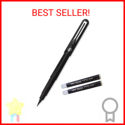 Pentel Arts Portable Pocket Brush Pen (Medium Point), 1Pen & 2Refills