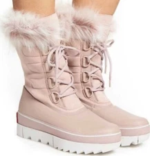 Sorel Joan Of Arctic Next Faux Fur Mauve Pink Womens Boots Size 9 US