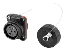 7 Pin Power Signal Connector Female Panel Mount Socket Outdoor Waterproof IP67