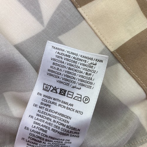 GANT Marrone Chiaro Geometrico Maniche Corte Top Camicetta Taglia Eu 42 UK 14 12 - Foto 6 di 10