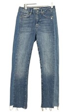 PAIGE Cindy High Rise Straight Ankle Jeans Destroyed Hem Vintage NWT Size 25