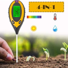 4 in 1 LCD Digital PH Tester Soil Water Moisture Light Temperature Test Meter
