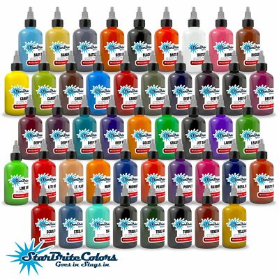 StarBrite Colors Tattoo Ink Top Seller - 1/2 oz / 1 oz Bottle USA