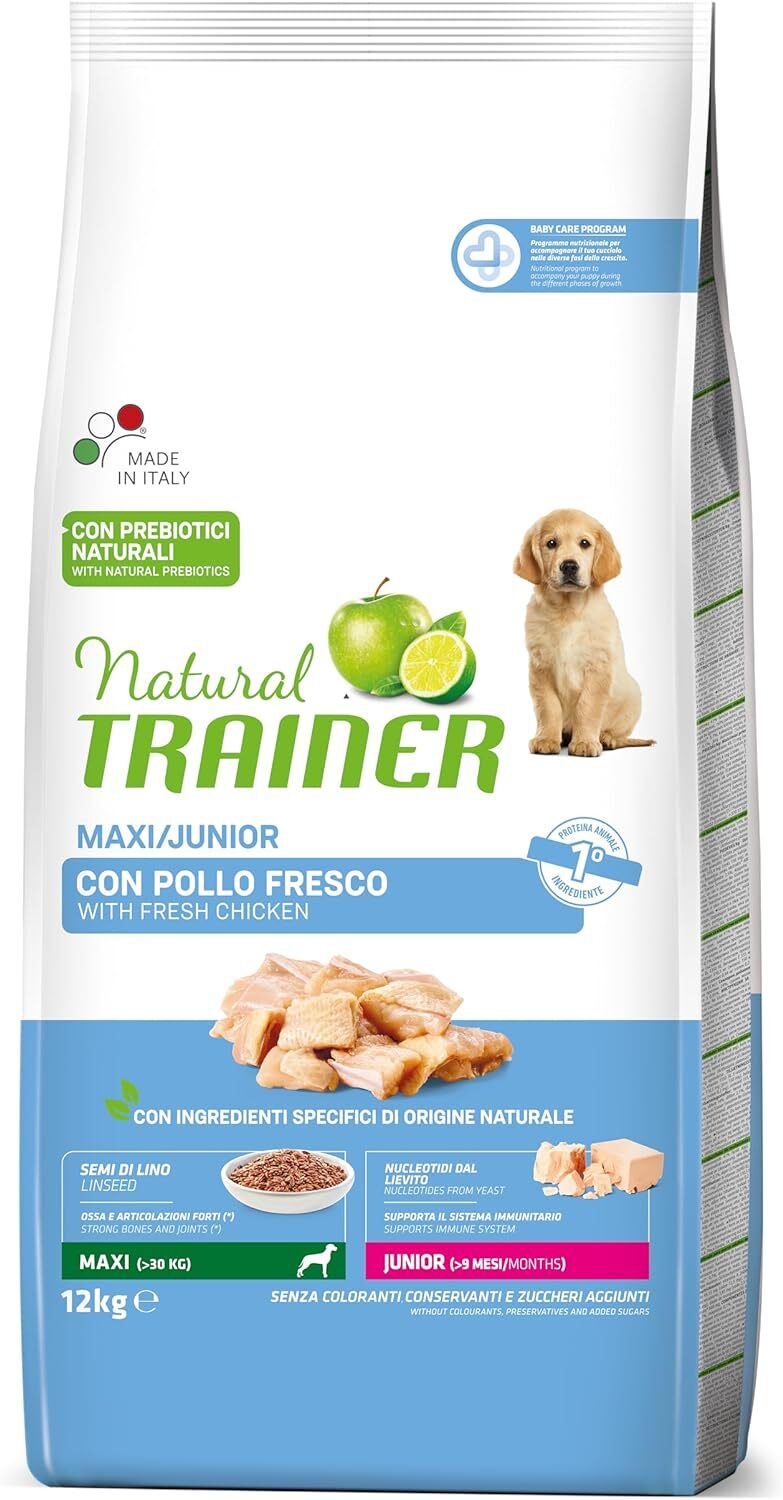 Natural Trainer Maxi Cibo per Cani Maxi&Junior con Pollo - 12kg