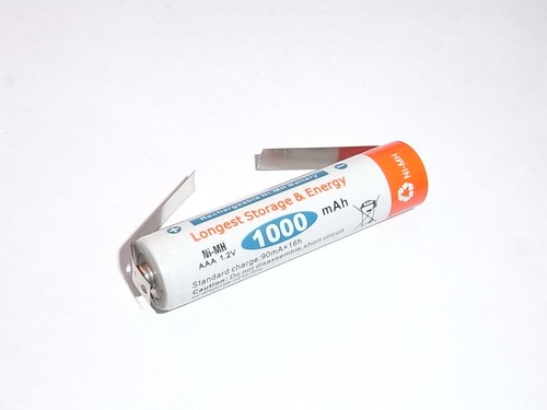2 batterie ministilo AAA Analong ricaricabili 1000 mAh tabs - Foto 4 di 5