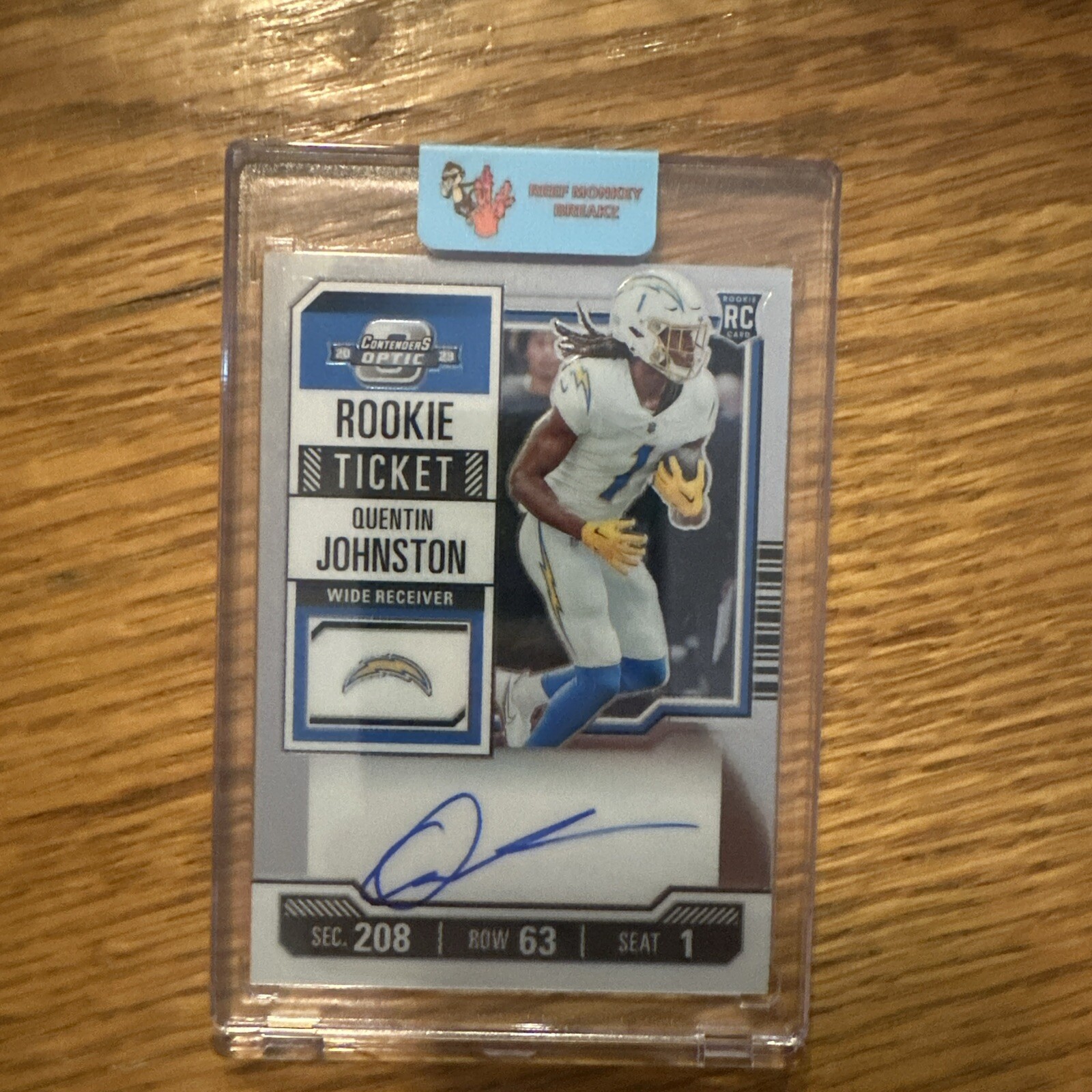 2023 Contenders Optic Quentin Johnston Silver Prizm Rookie Ticket Auto #128
