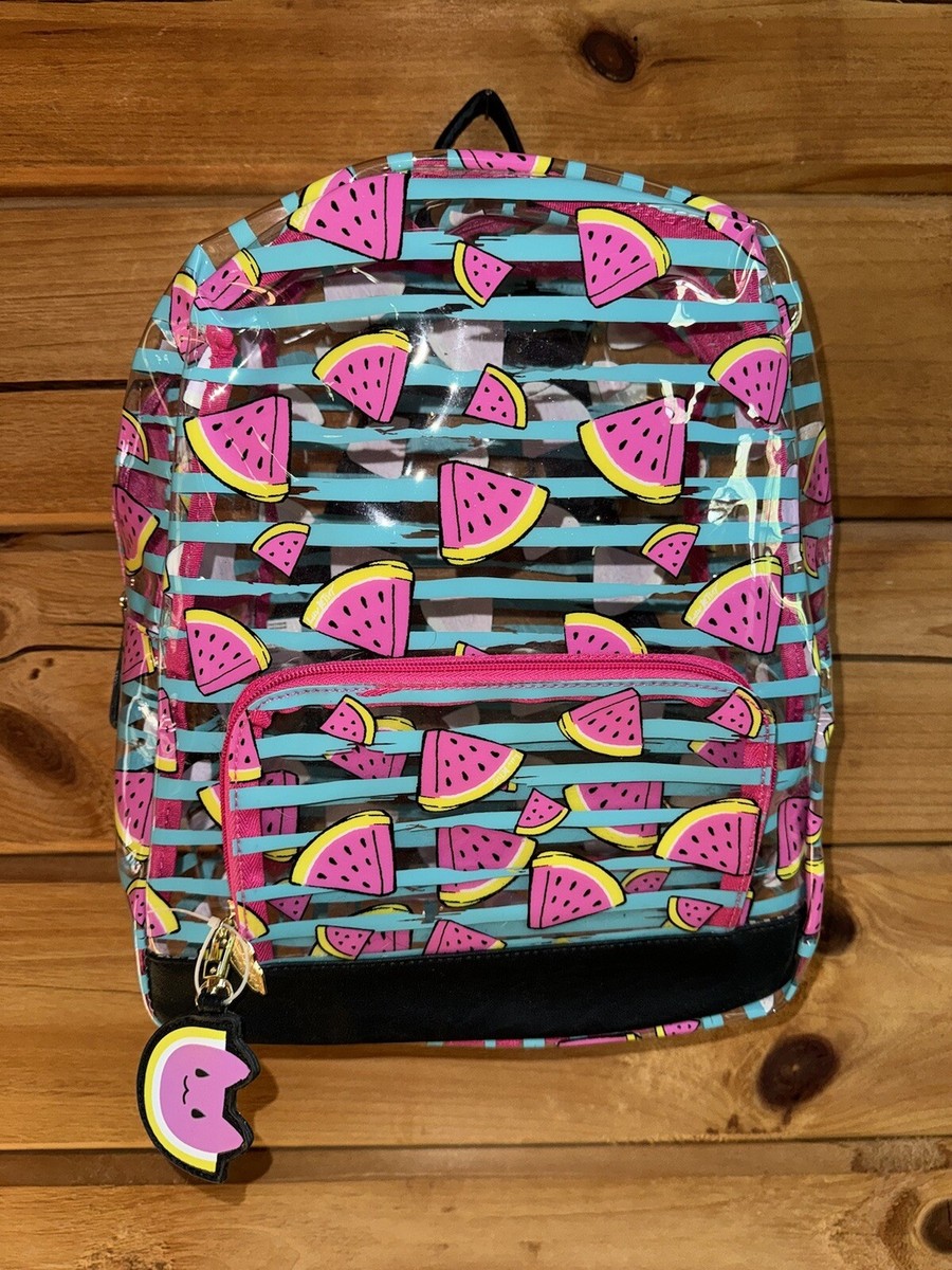 Luv Betsey Johnson Watermelon Clear Backpack NWT Summer Travel School  Colorful