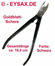 Goldblattschere, Feinblechschere, lackiert schwarz,ca.18,5cm lang Smalkalda