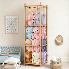 Stuffed Animals Storage Wood Stuffed Animal Zoo Organizer Plush Toy Organ Holder