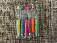 6 Rhinestone Fancy Neon Beadable Pens For Pen Making