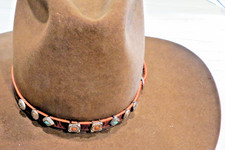 Sterling Silver Concho Hat Band with 8 Conchos  Sterling Silver Buckle