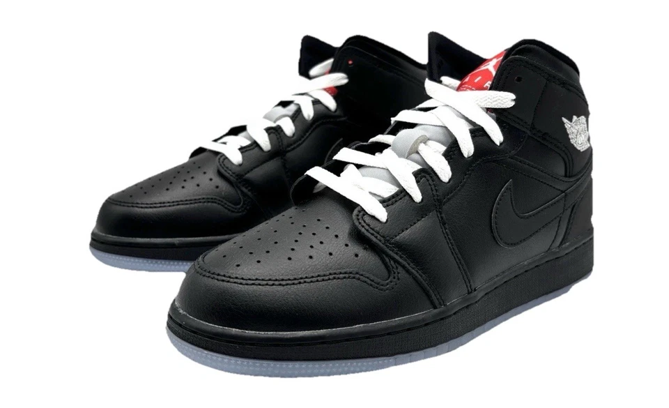 Jordan 1 Mid BG Niños Grandes Negro/Blanco-Gris Lobo HV5180-010 Talla 6Y/7.5 Para Mujer’s Foto 3 de 4