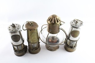 Miners Protector Lamp & Lighting Type 6 & GR6S Brass & Steel w/ Nautical Lantern