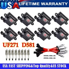 8X Ignition Coil + Spark Plug + Wires UF271 For Chevy GMC 4.8L 5.3L 6.0L 8.1L US