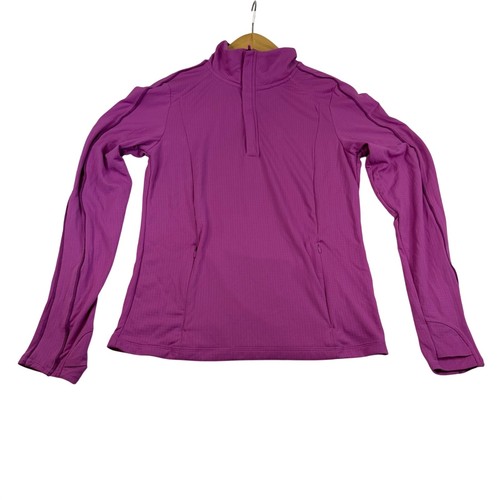Mondetta Performance Luxury Magenta Purple Quarter Zip Pullover Thumbholes Small