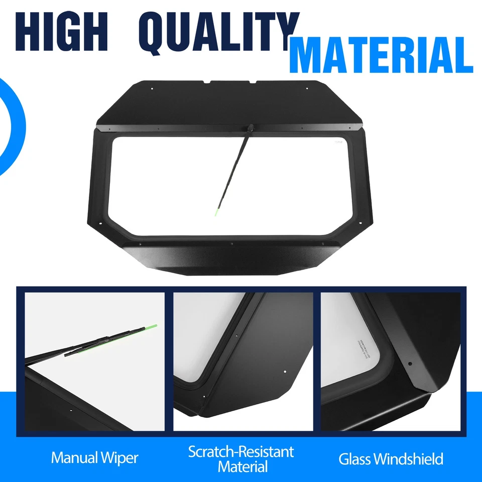 For Can-Am Maverick X3 DS/RC 2017+ 2025 ATV/UTV Glass Front Windshield w/ Wiper Foto 4 de 4