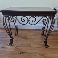 Universal Furniture Ltd Rectangular Dark Wood & Metal Coffee Table 28x23x21in