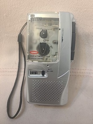 jWIN JX-R26 VINTAGE Voice Activated Micro Cassette Recorder Tested WITHOUT Tape