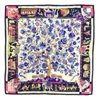 EGA HERMES fantaisies indiennes Carre 90 Silk 100% Scarf Multicolor/HE7822