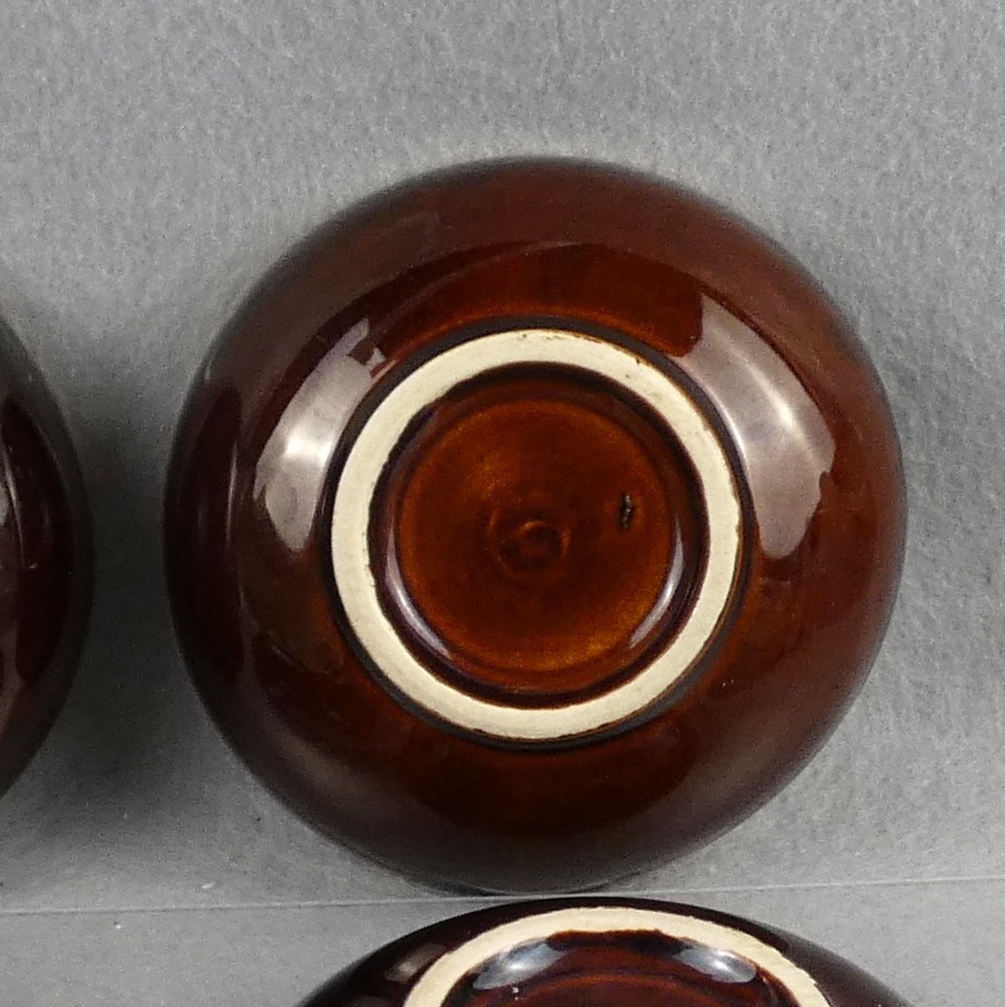 Pottery Brown Drip Glaze Fruit Bowls Sauce USA Rustic Farmhouse Style 4 5/8" dia