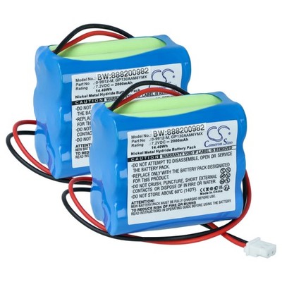 2x Akku für Visonic PowerMax 0-9913-W Control Panel 2000mAh Alarm