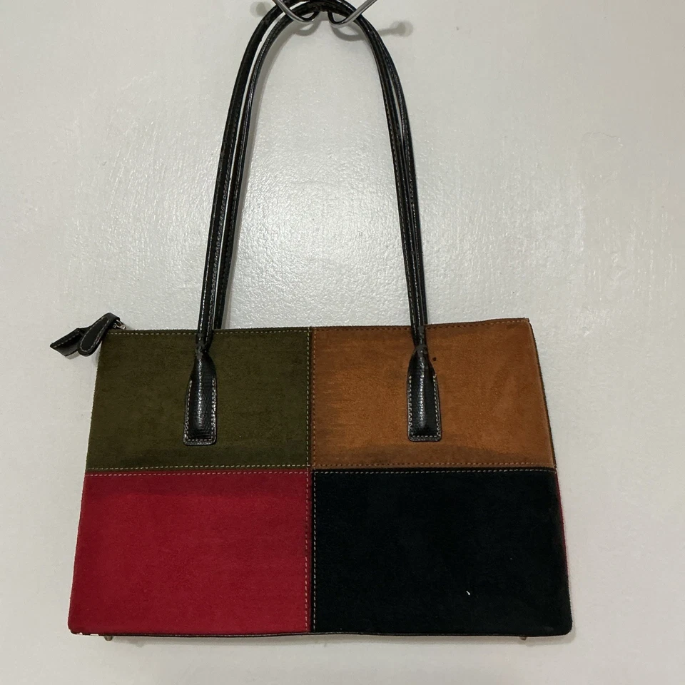 Bolso de Mano Kate Spade Vintage Gamuza Bloque de Color - Verde Oliva Rojo Marrón Negro Foto 3 de 4