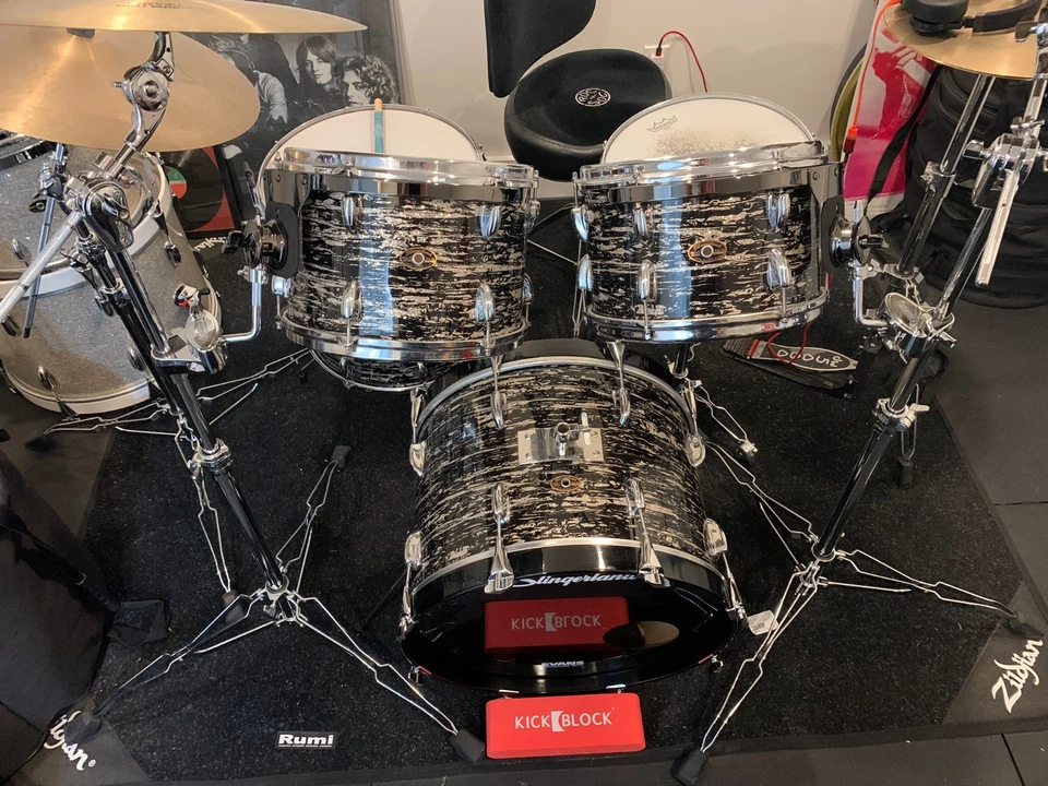 Slingerland 4-piece 3 ply 1960's-1980's - Zebra Glass Glitter - Image 2 of 4