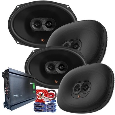 4x Infinity Primus 693M 6x9'' 3-Way Speakers + AD1600.4 1600W Amplifier + Amp Kit
