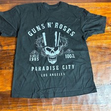 Guns N' Roses Paradise City Men's Black Graphic T-Shirt Size S