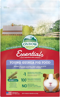 Essentials Young Guinea Pig Food, Guinea Pig Pellets Made with Timothy Hay, Stab