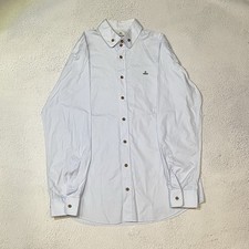 Vivienne Westwood MAN Light Blue Orb Logo Shirt Size 54 XL Staff International