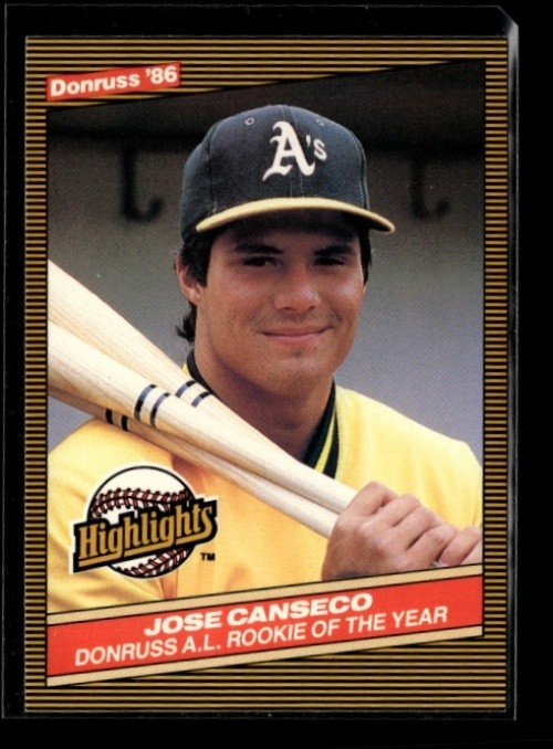 1986 DONRUSS HIGHLIGHTS #55 JOSE CANSECO RC ATHLETICS