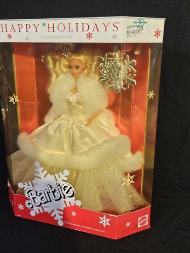 1989 Happy Holidays Barbie Doll Special Edition with Keepsake Snowflake Ornament - Picture 4 of 5