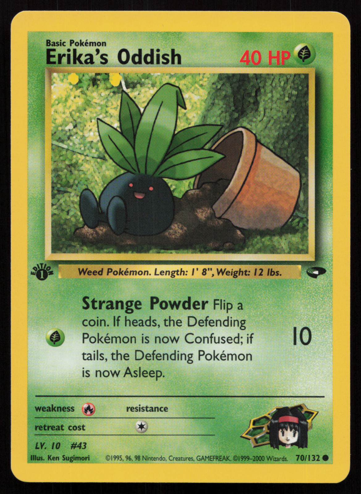 NM Erika's Oddish 70/132 Gym Challenge 1st Edition