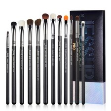 12 PCS Professional Eye Makeup Brush Set Synthetic Eyeshadow Blending Brushes
