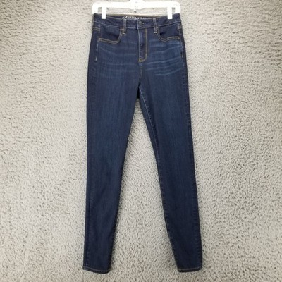 AEO Jeans Womens 4 Blue Stretch Denim Super Hi Rise Jegging