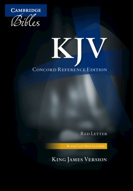 KJV Concord Reference Bible, Black Calf Split Leather, Red-letter Text, Thumb I…