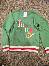 Disney Store 5/6 Just Chill Chip  Dale Holiday Christmas Sweater Embroidered