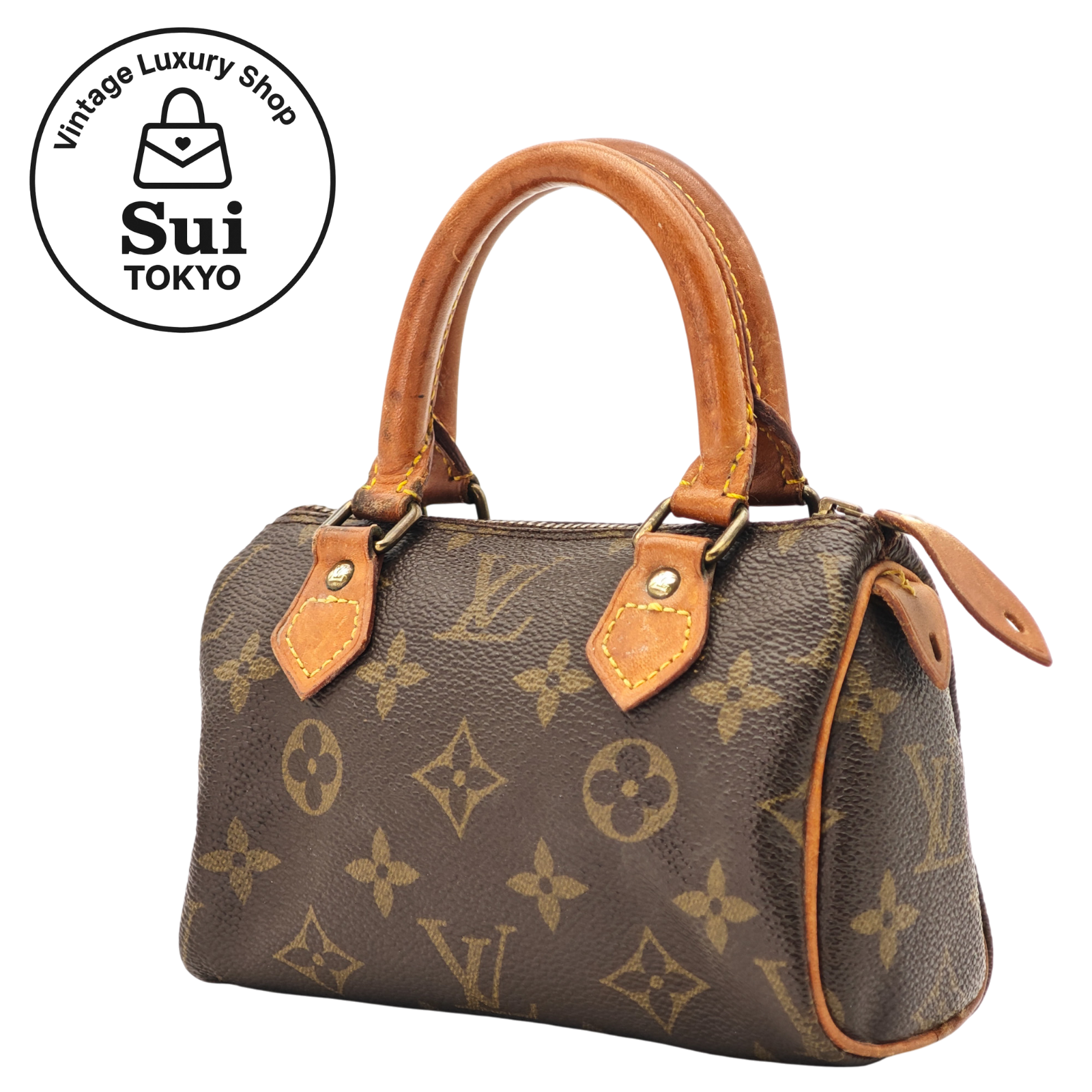 LOUIS VUITTON Mini Speedy Monogram Handbag M41534 Brown Auth 0072
