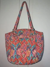 Vera Bradley Glena Tote Paisley Floral Colorful Purse Handbag