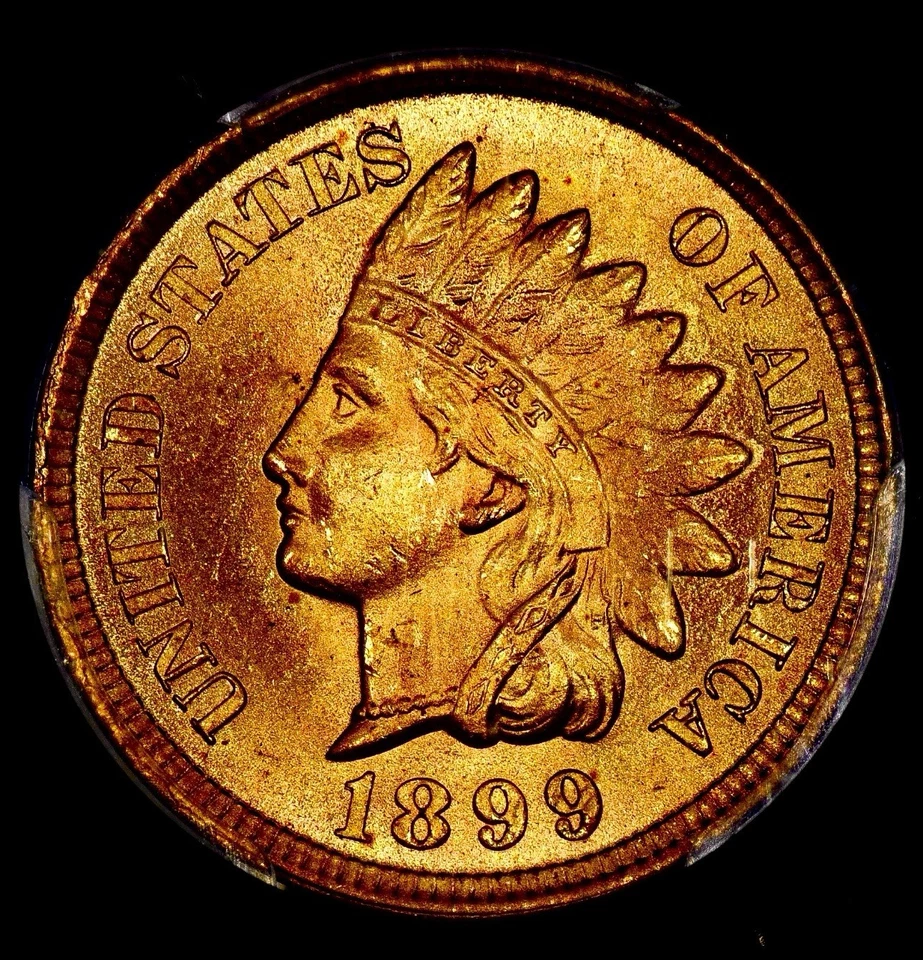 1899 Indian 1C PCGS MS66 RD BLAZING FULL RED PQ+ STUNNING HEIRLOOM REGISTRY COIN - Image 3 of 4