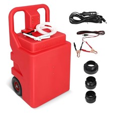 32 Gallon Portable Fuel Tank Caddy w/ Automatic Transfer Pump On-Wheel 3.2GPM Re