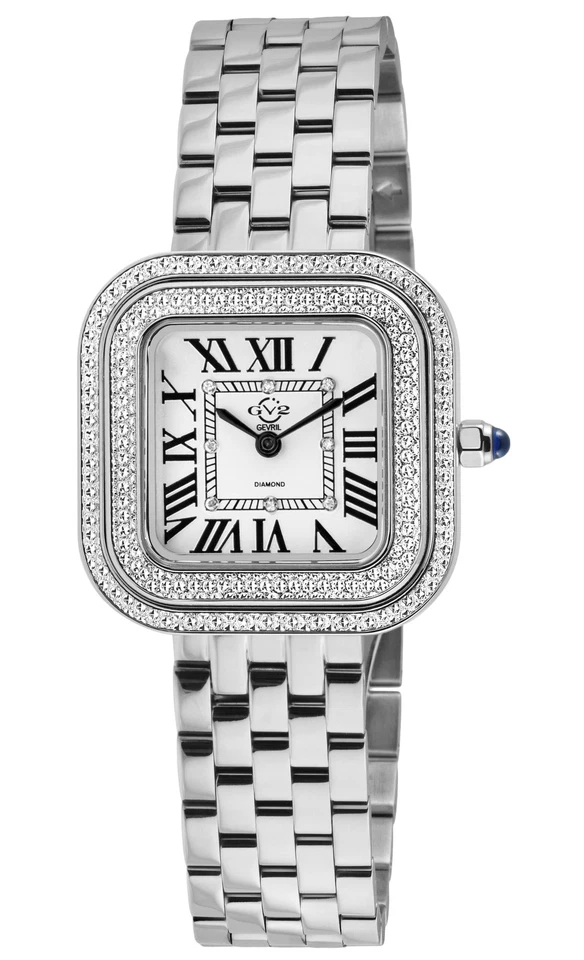 Reloj para mujer Gv2 By Gevril 12130B Bellagio suizo Mvmnt diamante acero inoxidable