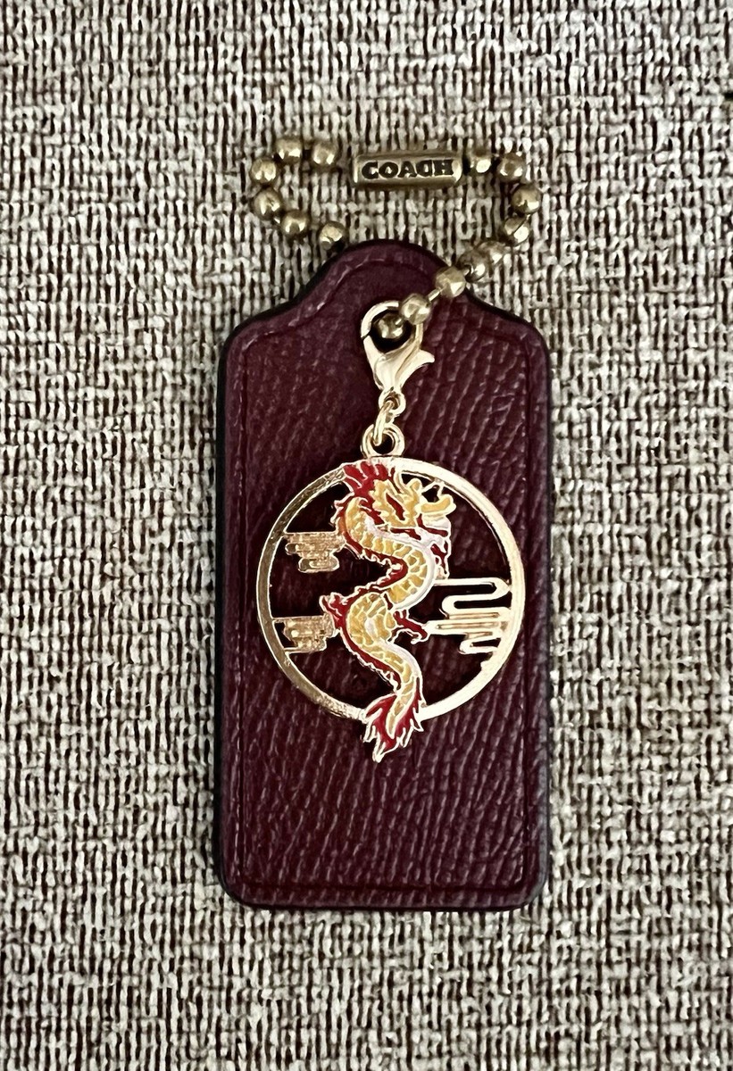 Genuine Coach 2.5” Maroon Leather HangTag Lunar New Year Dragon