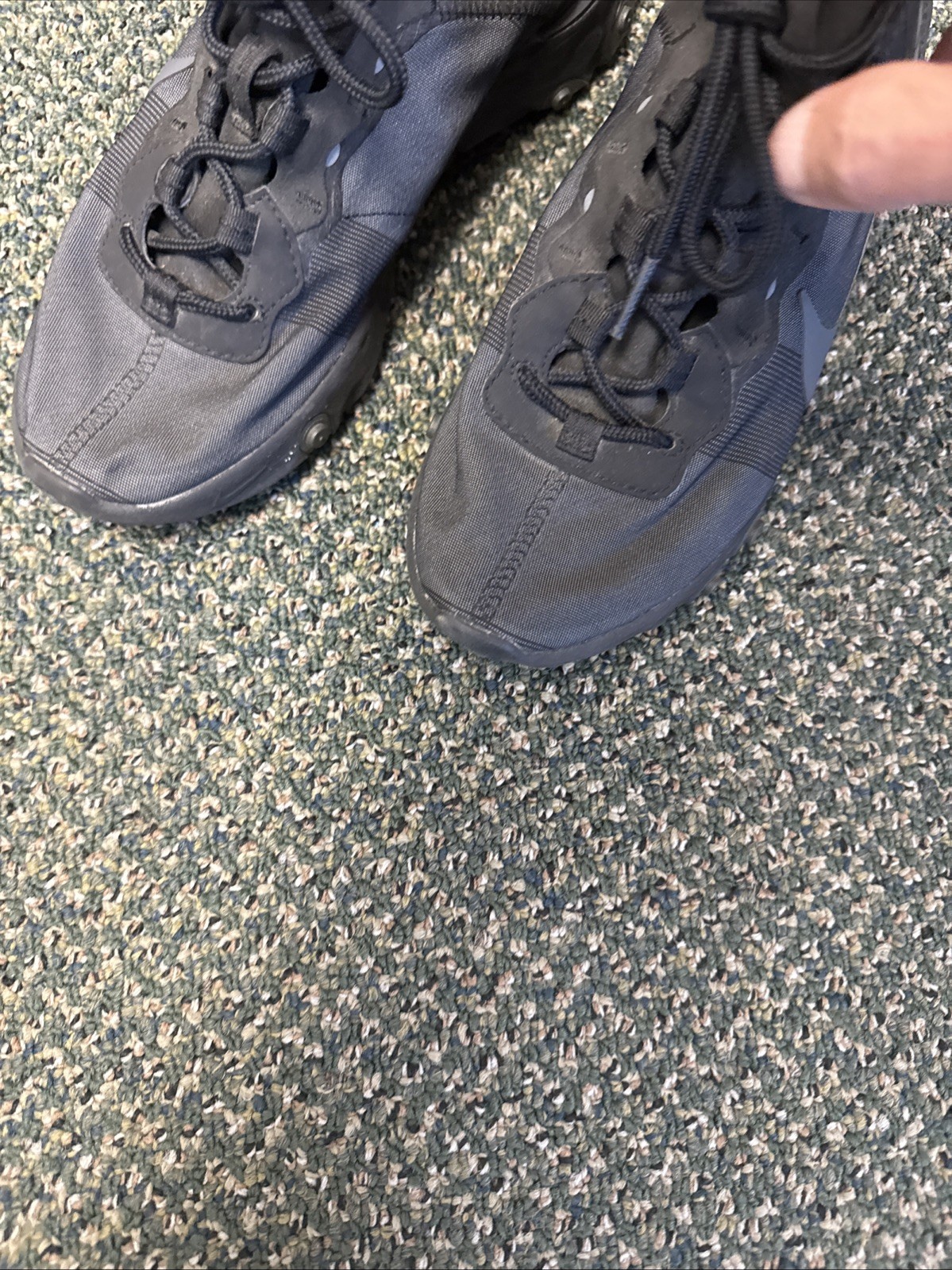 Nike React Element 55 Running Shoes Triple Black … - image 2