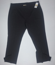 NWT Michael Kors Black Split Hem Pants Plus Size 3X Pull On Knit Stretch Slacks