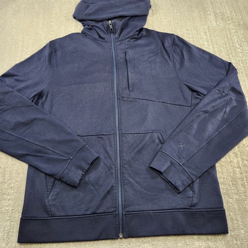 Lululemon Hoodie Men Large City Sweat Full Zip Blue Athleisure Workout Training - Picture 2 of 9