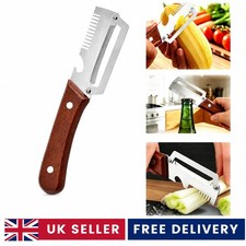 3-in-1 Stainless Steel Vegetable Peeler Shredder Slicer Wooden Handle 25cm Tool